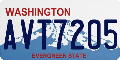 WA license plate AVT7205