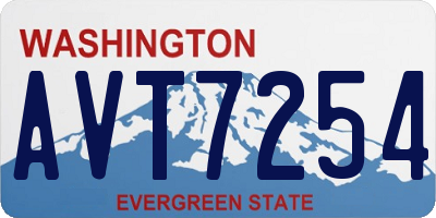 WA license plate AVT7254