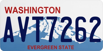 WA license plate AVT7262