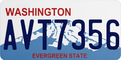 WA license plate AVT7356