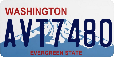 WA license plate AVT7480
