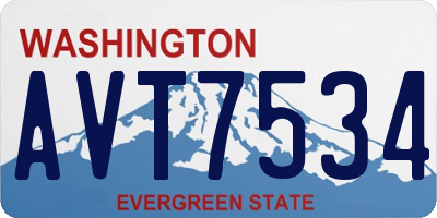 WA license plate AVT7534