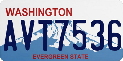 WA license plate AVT7536