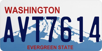 WA license plate AVT7614
