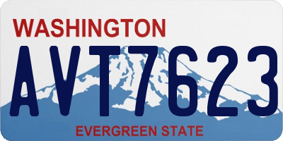 WA license plate AVT7623