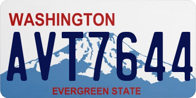 WA license plate AVT7644