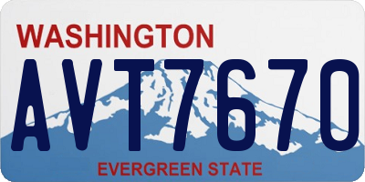 WA license plate AVT7670