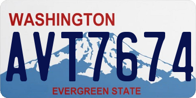 WA license plate AVT7674