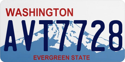 WA license plate AVT7728