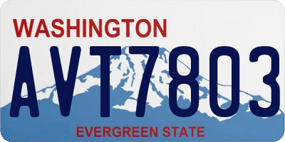 WA license plate AVT7803