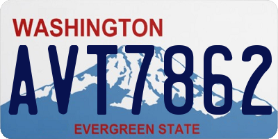 WA license plate AVT7862