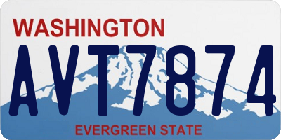 WA license plate AVT7874