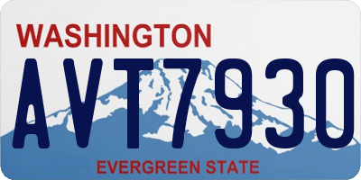 WA license plate AVT7930
