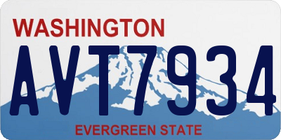 WA license plate AVT7934