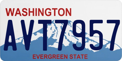 WA license plate AVT7957
