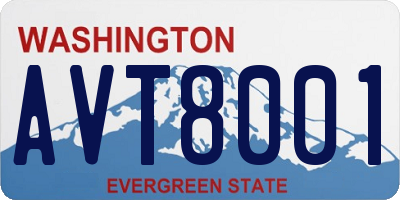 WA license plate AVT8001