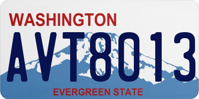 WA license plate AVT8013