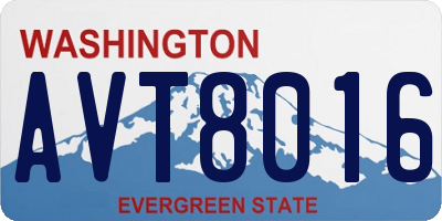 WA license plate AVT8016