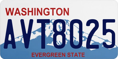 WA license plate AVT8025