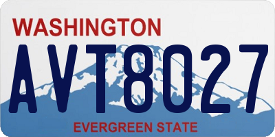 WA license plate AVT8027