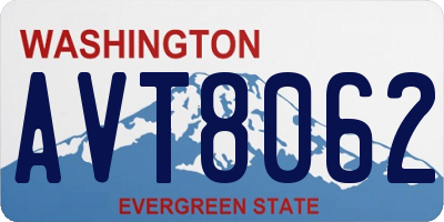 WA license plate AVT8062