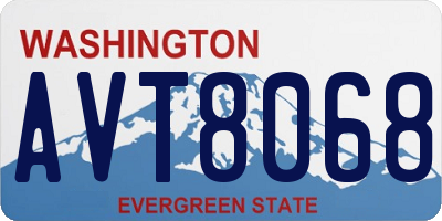 WA license plate AVT8068