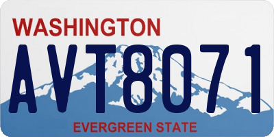 WA license plate AVT8071