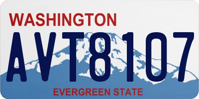 WA license plate AVT8107