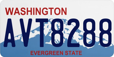 WA license plate AVT8288
