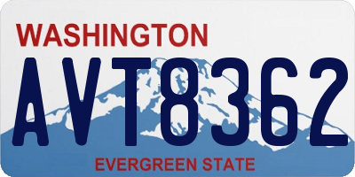 WA license plate AVT8362