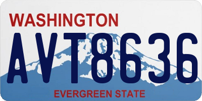 WA license plate AVT8636