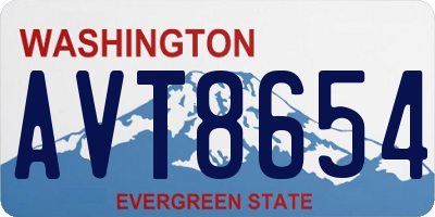 WA license plate AVT8654