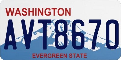 WA license plate AVT8670