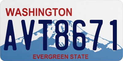 WA license plate AVT8671