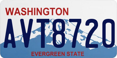 WA license plate AVT8720