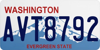 WA license plate AVT8792