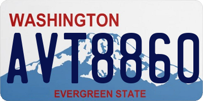 WA license plate AVT8860