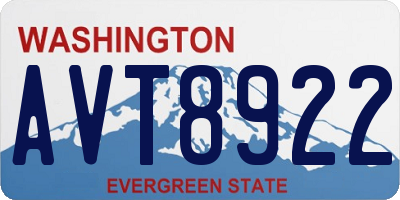 WA license plate AVT8922
