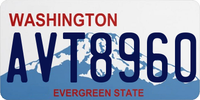 WA license plate AVT8960