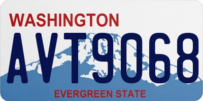 WA license plate AVT9068