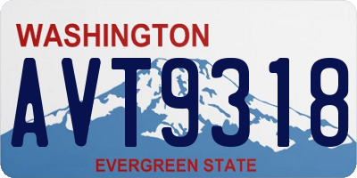 WA license plate AVT9318