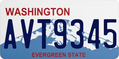 WA license plate AVT9345
