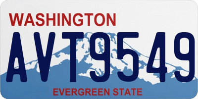 WA license plate AVT9549