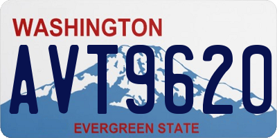 WA license plate AVT9620