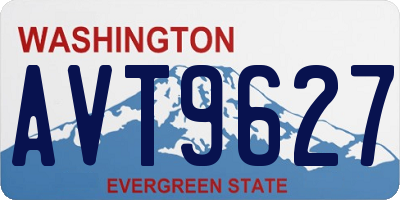 WA license plate AVT9627
