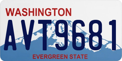 WA license plate AVT9681