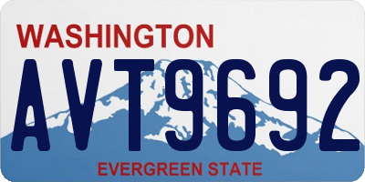 WA license plate AVT9692