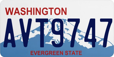 WA license plate AVT9747