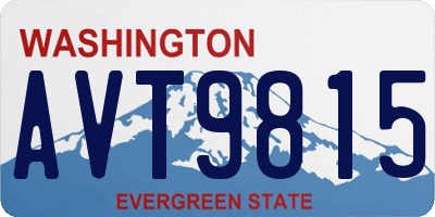WA license plate AVT9815