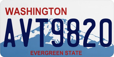WA license plate AVT9820